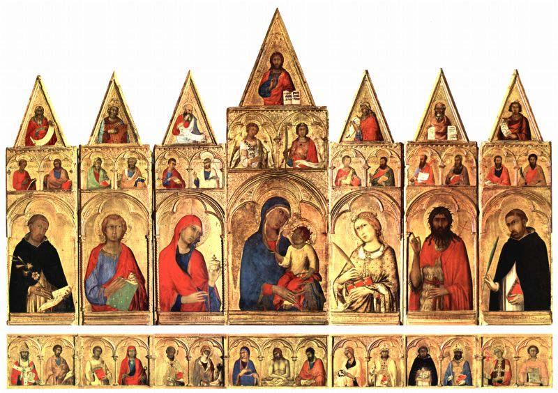 Simone Martini Madonna with the Holy Ones, Norge oil painting art